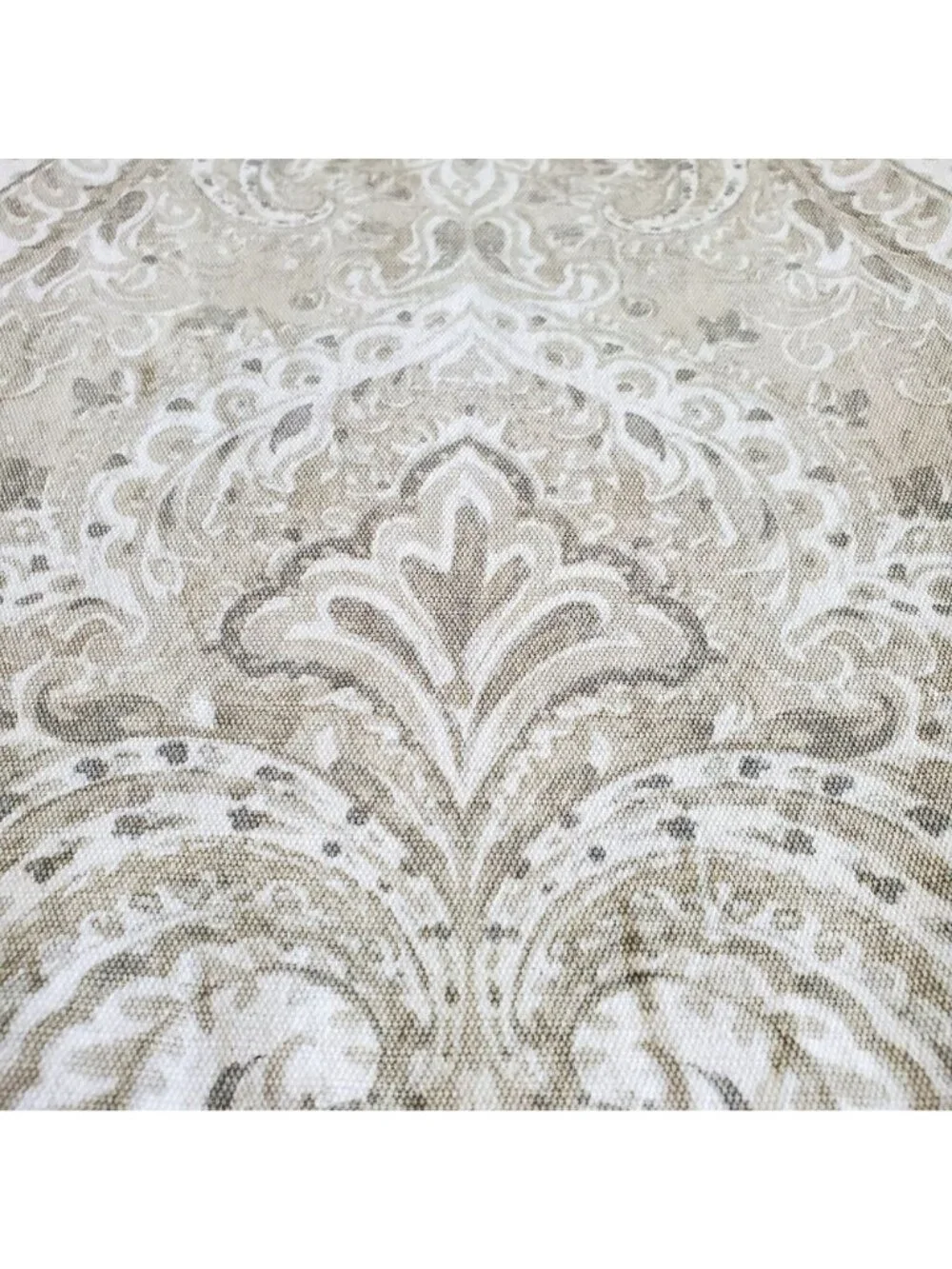 NOS Vtg Envogue Paisley Shower Curtain 72x72 Beige White 100% Cotton Exotic Boho